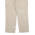 CARHARTT Mens Cotton Blend Beige Relaxed Straight Trousers W34 L30 Workwear