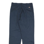 DICKIES Mens Cotton Blend Navy Regular Straight Trousers W32 L32 Workwear Zip
