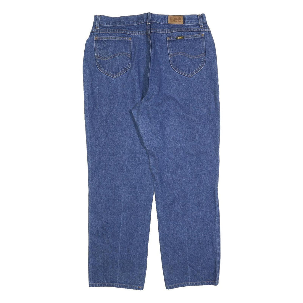 LEE Womens Blue Regular Straight Denim W34 L28 Zip Cotton Blend Classic Jeans