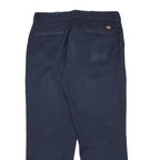 DICKIES Mens Cotton Blend Navy Regular Straight Trousers W34 L28 Workwear Zip