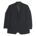 TOMMY HILFIGER Mens Black Pinstripe Blazer Jacket L Cotton Classic Tailored
