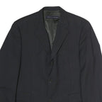 TOMMY HILFIGER Mens Black Pinstripe Blazer Jacket L Cotton Classic Tailored