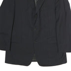 TOMMY HILFIGER Mens Black Pinstripe Blazer Jacket L Cotton Classic Tailored