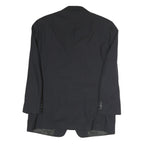 TOMMY HILFIGER Mens Black Pinstripe Blazer Jacket L Cotton Classic Tailored