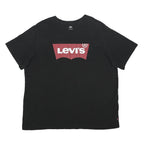 LEVI'S Mens Black Graphic T-Shirt 2XL Short Sleeve Crew Neck Logo Print Cotton