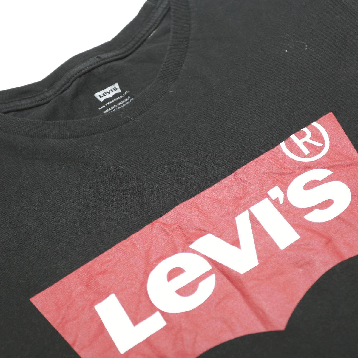 LEVI'S Mens Black Graphic T-Shirt 2XL Short Sleeve Crew Neck Logo Print Cotton