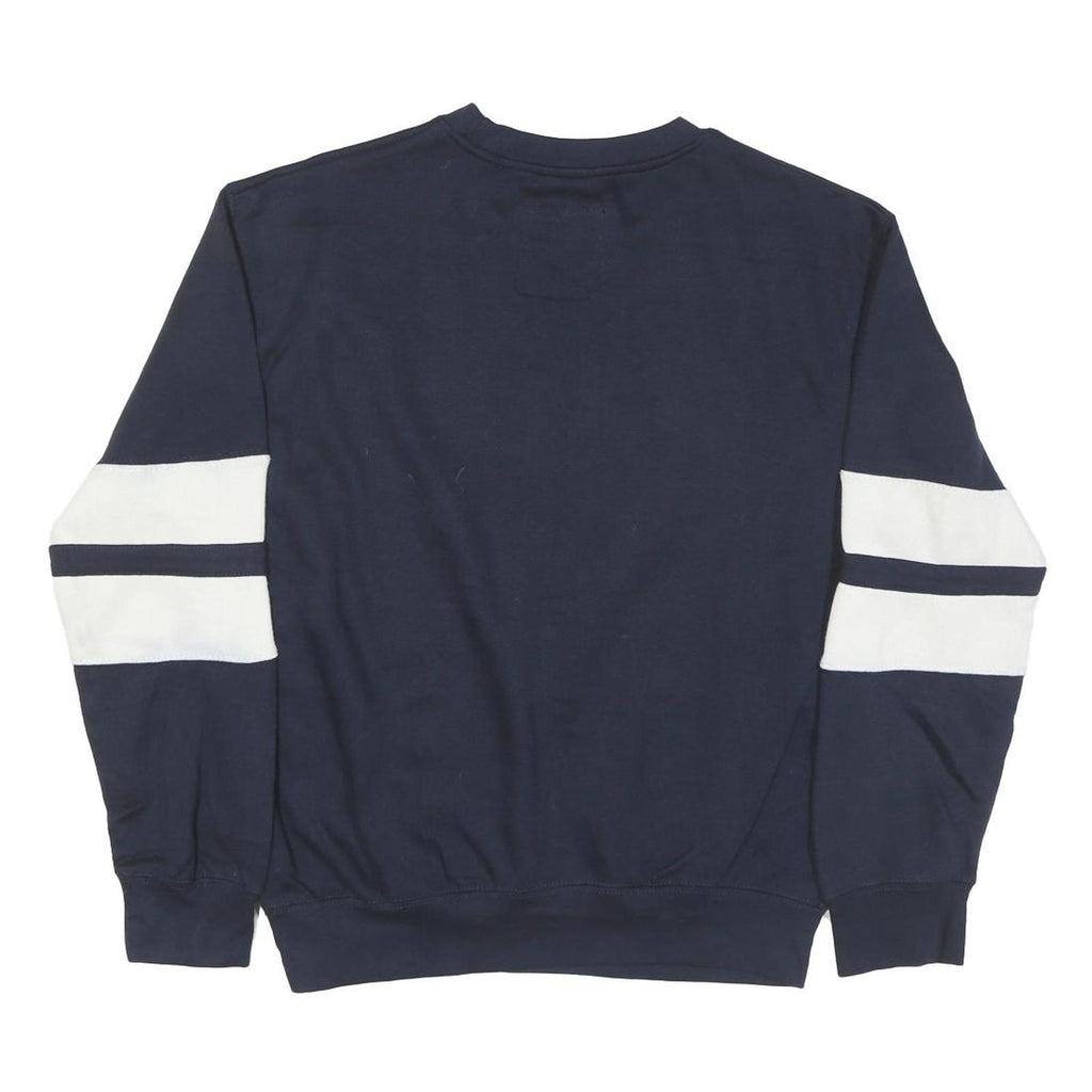 NEW YORK POPULATION Mens Navy Blue Seattle Crew Neck S Cotton Blend Sweatshirt