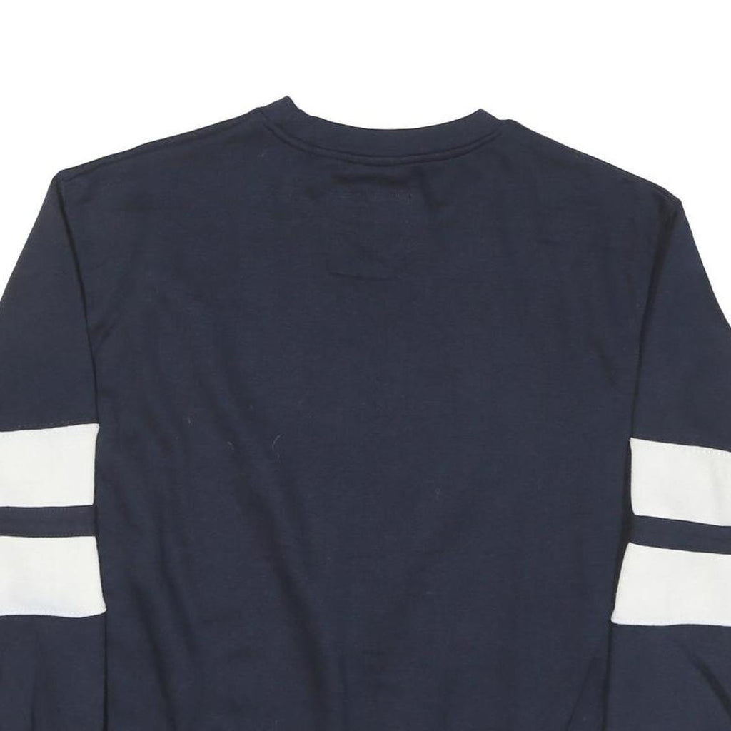 NEW YORK POPULATION Mens Navy Blue Seattle Crew Neck S Cotton Blend Sweatshirt