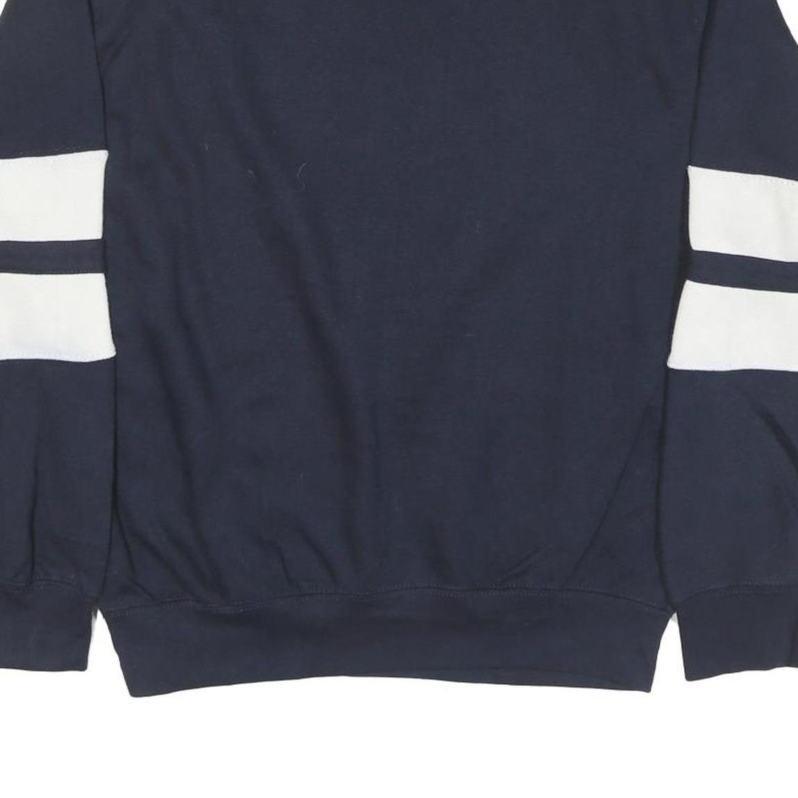 NEW YORK POPULATION Mens Navy Blue Seattle Crew Neck S Cotton Blend Sweatshirt