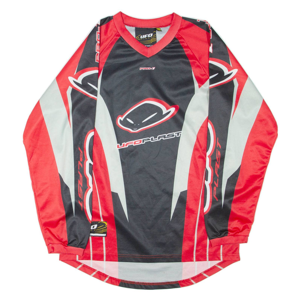 UFO SPORTSWEAR Mens Jersey Red Long Sleeve V-Neck M