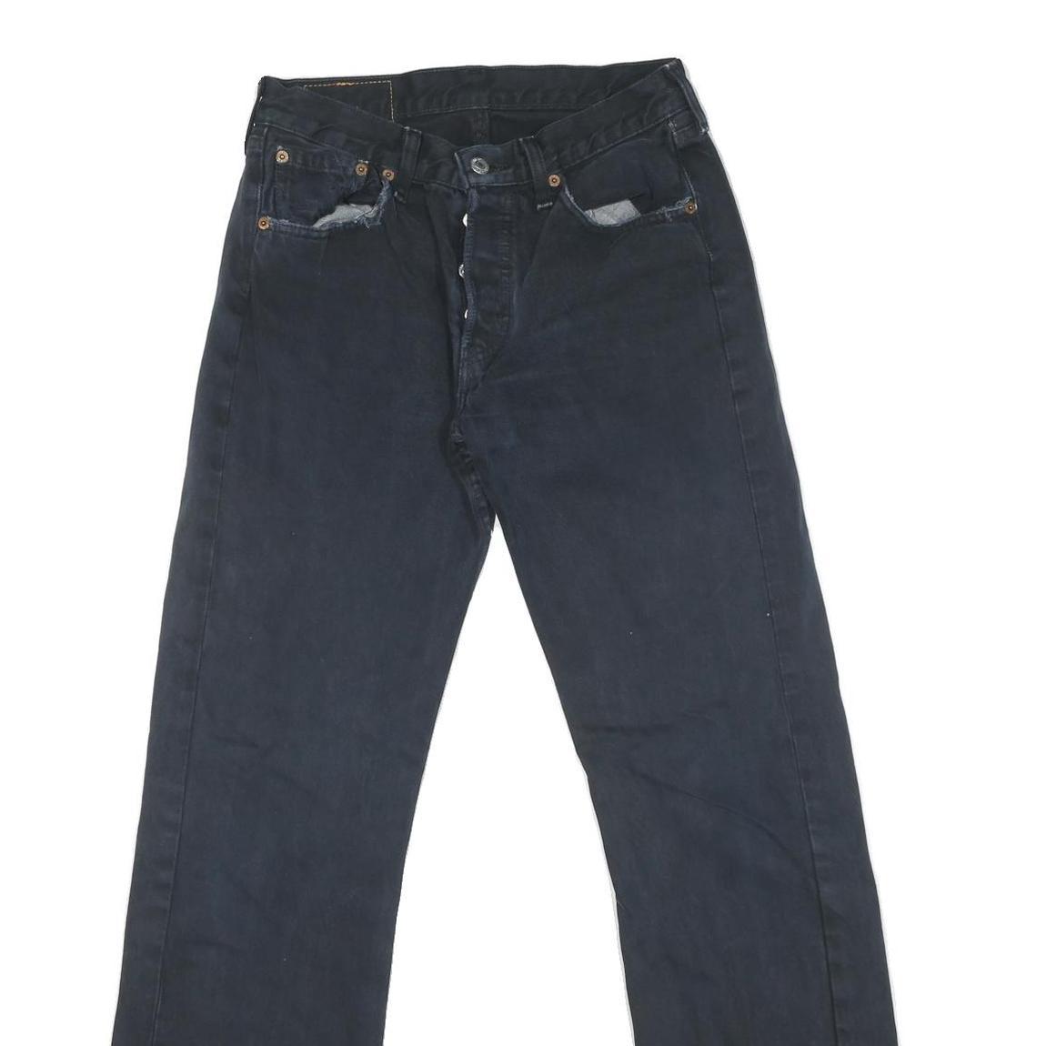 LEVI'S 501 Mens Jeans Black Regular Straight Denim Dark W29 L31 Classic Fit Zip