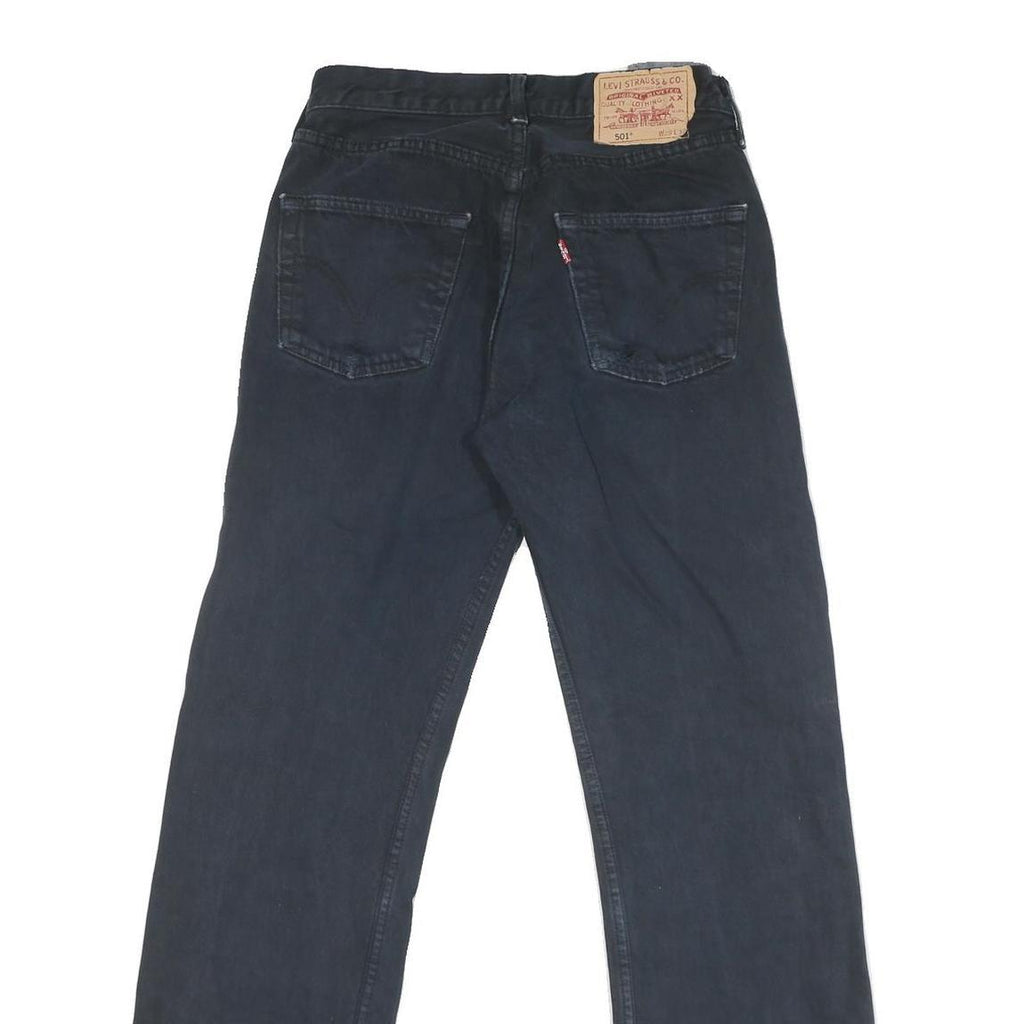 LEVI'S 501 Mens Jeans Black Regular Straight Denim Dark W29 L31 Classic Fit Zip