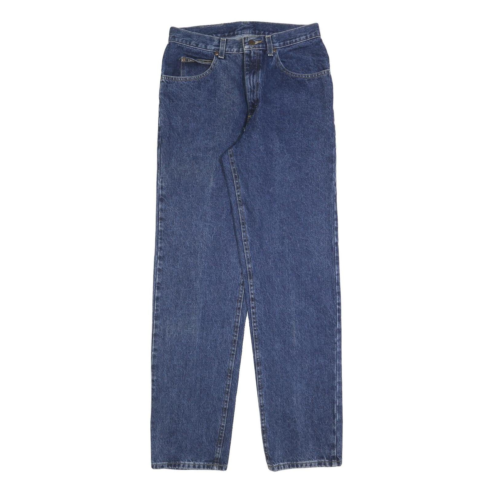 LEE Mens Jeans Blue Regular Straight Denim Medium W30 L34 Classic Casual Zip