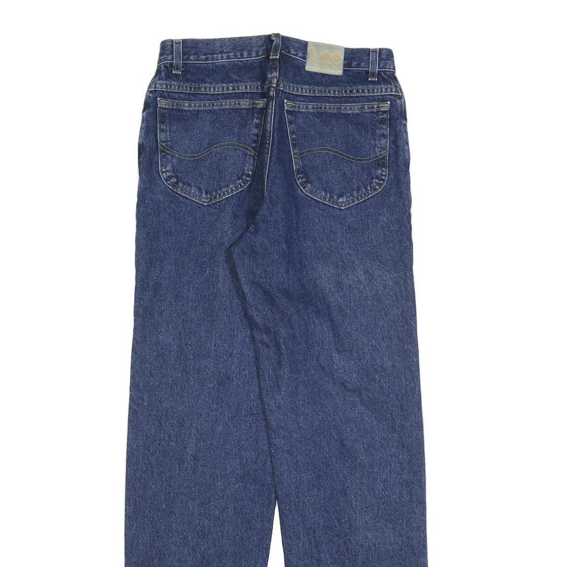 LEE Mens Jeans Blue Regular Straight Denim Medium W30 L34 Classic Casual Zip