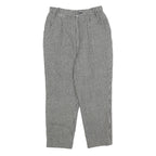 Womens Regular Fit Houndstooth Black & White Trousers W25 L22 Zip Pockets