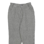 Womens Regular Fit Houndstooth Black & White Trousers W25 L22 Zip Pockets