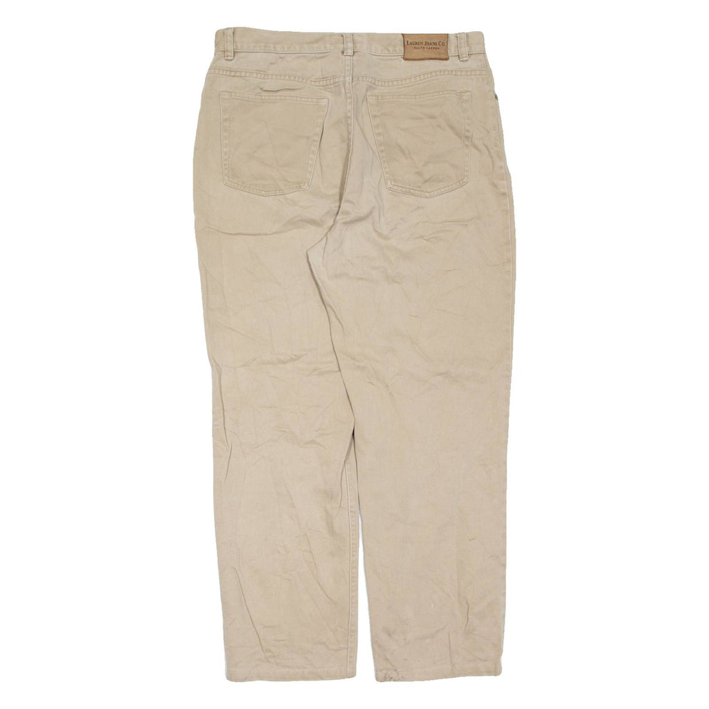 LAUREN RALPH LAUREN Womens Jeans Beige Regular Straight W32 L28