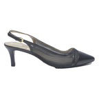 GEOX Womens Black Slingback Pointed Toe Heels Synthetic UK 7 Elegant Formal