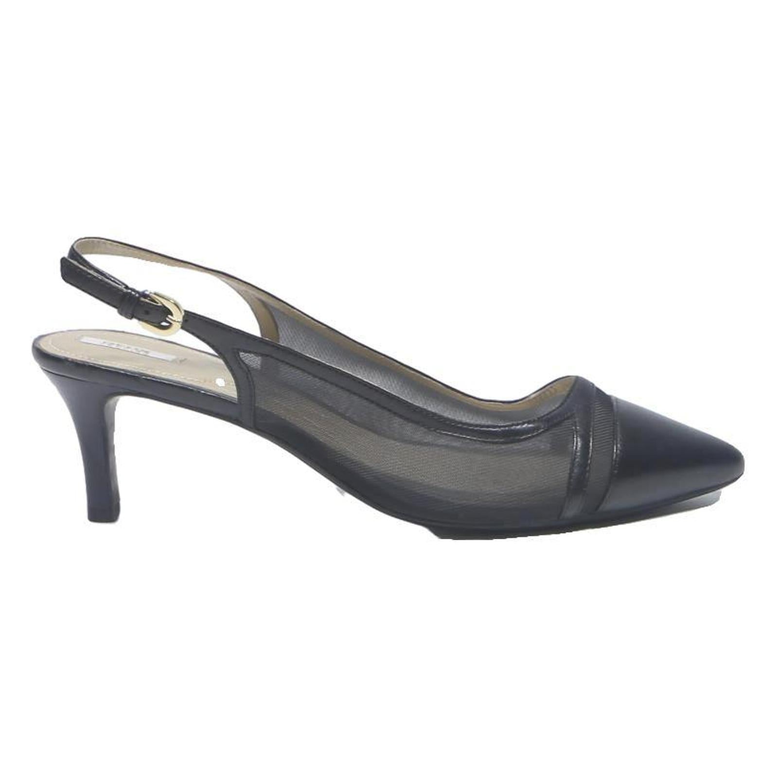 GEOX Womens Black Slingback Pointed Toe Heels Synthetic UK 7 Elegant Formal