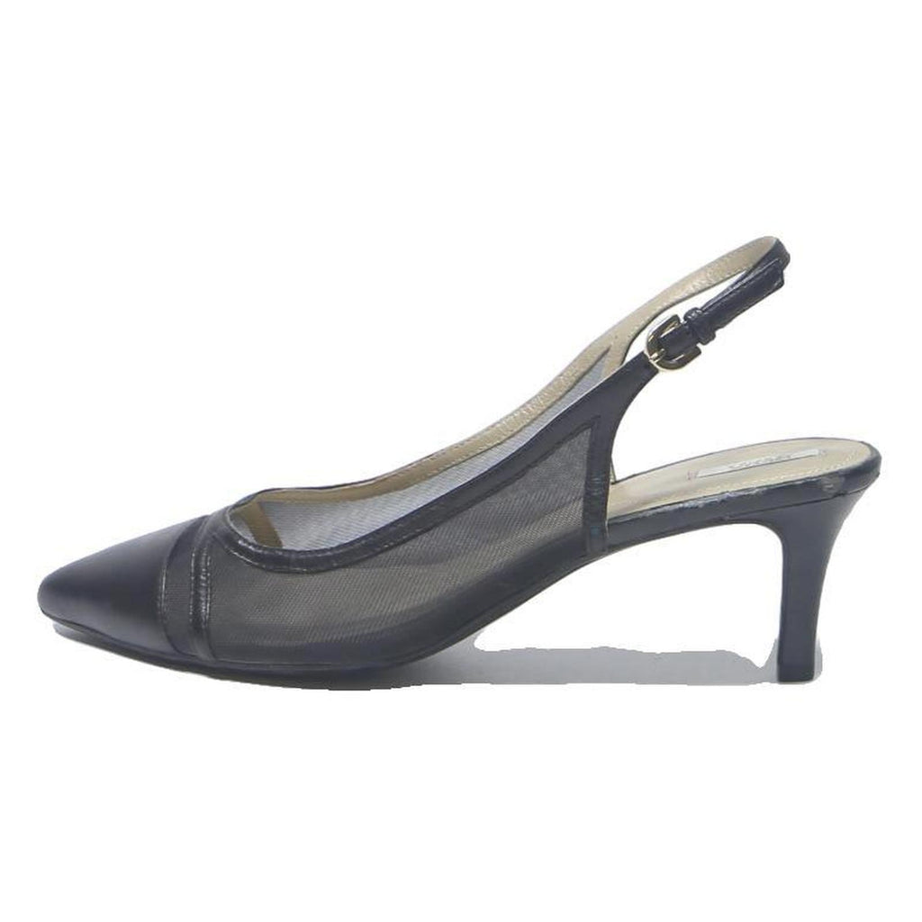 GEOX Womens Black Slingback Pointed Toe Heels Synthetic UK 7 Elegant Formal