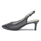 GEOX Womens Black Slingback Pointed Toe Heels Synthetic UK 7 Elegant Formal