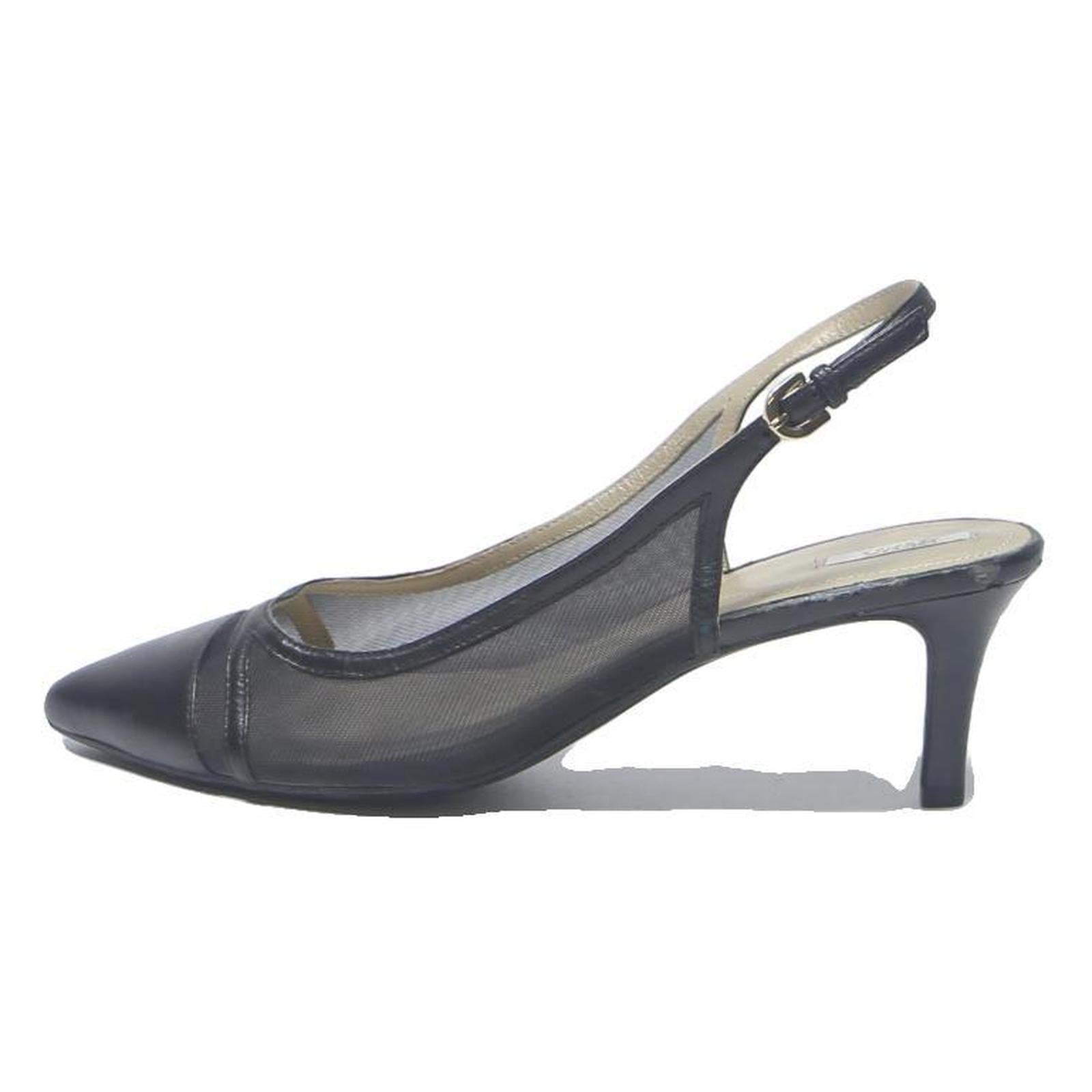 GEOX Womens Black Slingback Pointed Toe Heels Synthetic UK 7 Elegant Formal