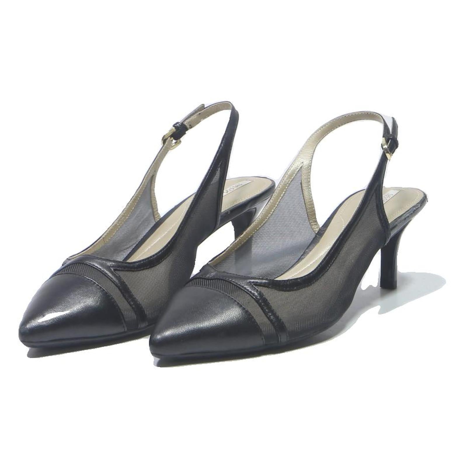 GEOX Womens Black Slingback Pointed Toe Heels Synthetic UK 7 Elegant Formal
