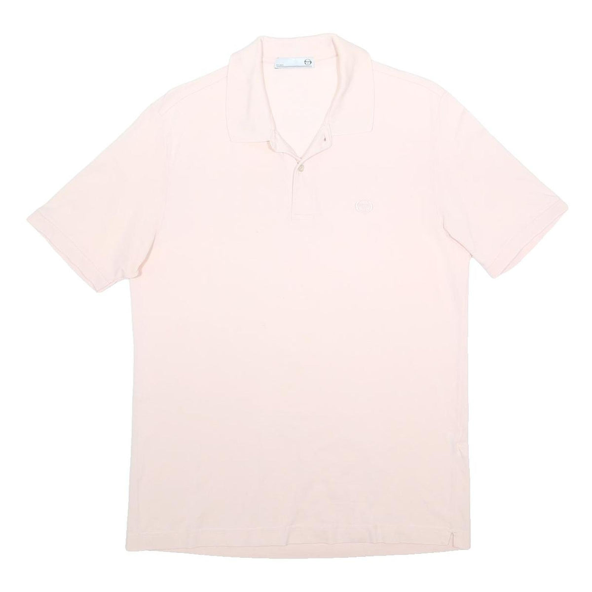 SERGIO TACCHINI Mens White Short Sleeve Plain Polo Shirt M Cotton Classic