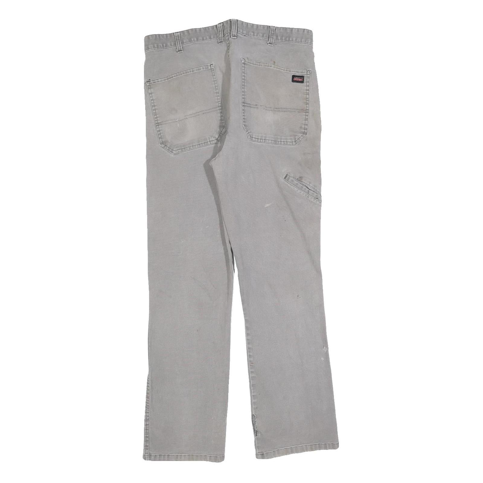 DICKIES Mens Jeans Grey Relaxed Straight Denim W32 L28 Workwear Casual