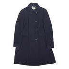HOBBS LONDON Womens Navy Blue Wool Blend Button Jacket UK 10 Classic Tailored
