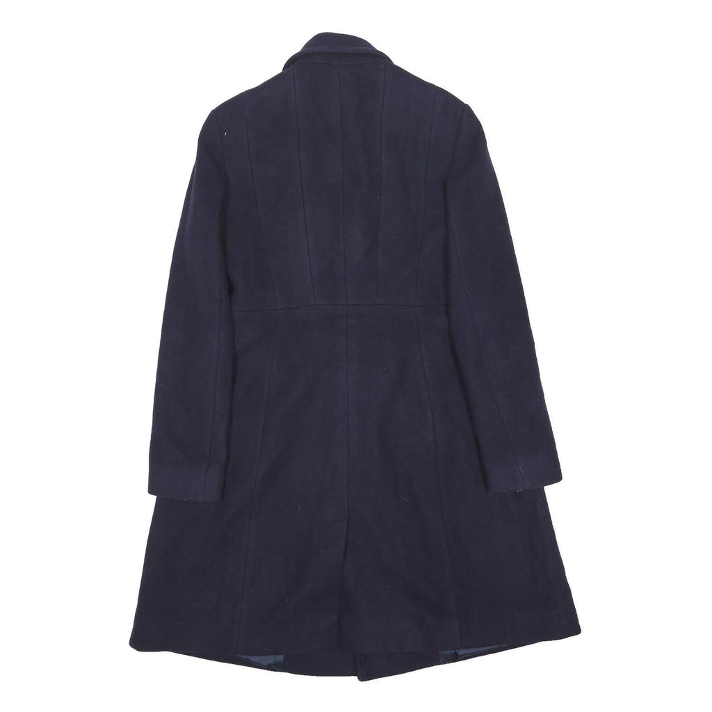 HOBBS LONDON Womens Navy Blue Wool Blend Button Jacket UK 10 Classic Tailored