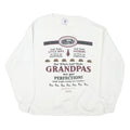 DELTA Mens White Grandpa Print Crew Neck L Cotton Blend Comfortable Sweatshirt