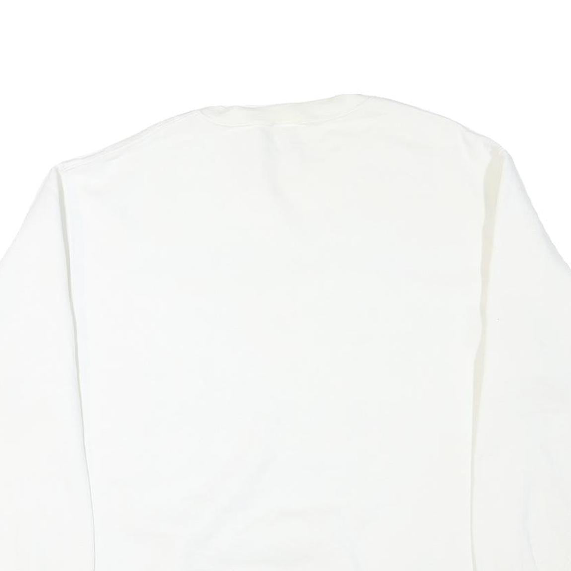 DELTA Mens White Grandpa Print Crew Neck L Cotton Blend Comfortable Sweatshirt