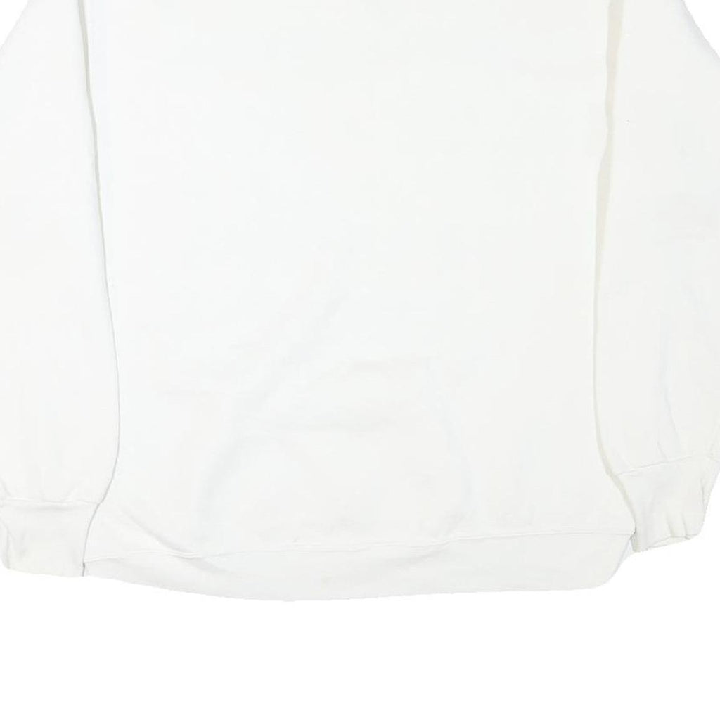 DELTA Mens White Grandpa Print Crew Neck L Cotton Blend Comfortable Sweatshirt