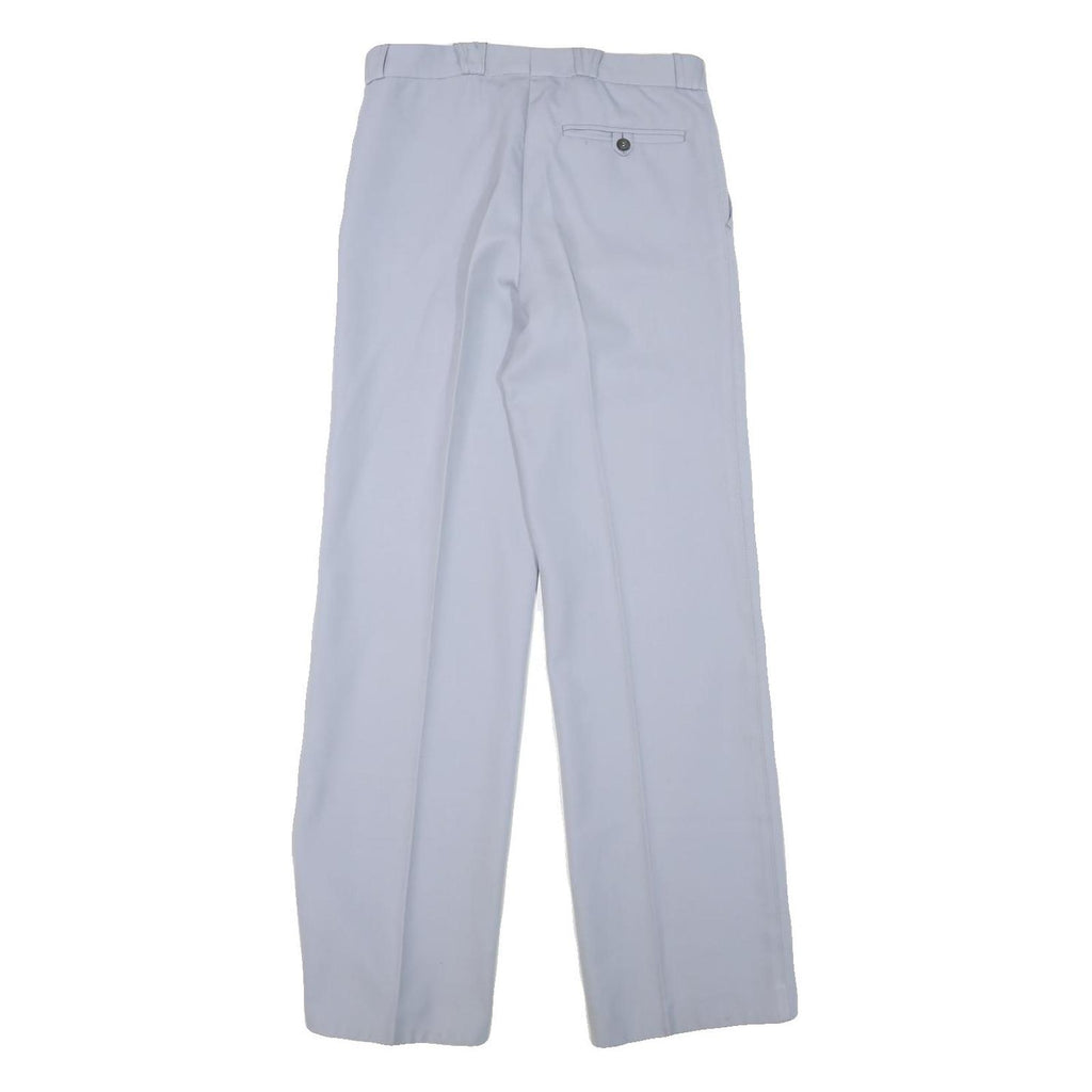 Mens Light Blue Wool Blend Regular Fit Straight Leg Trousers W28 L31 Classic