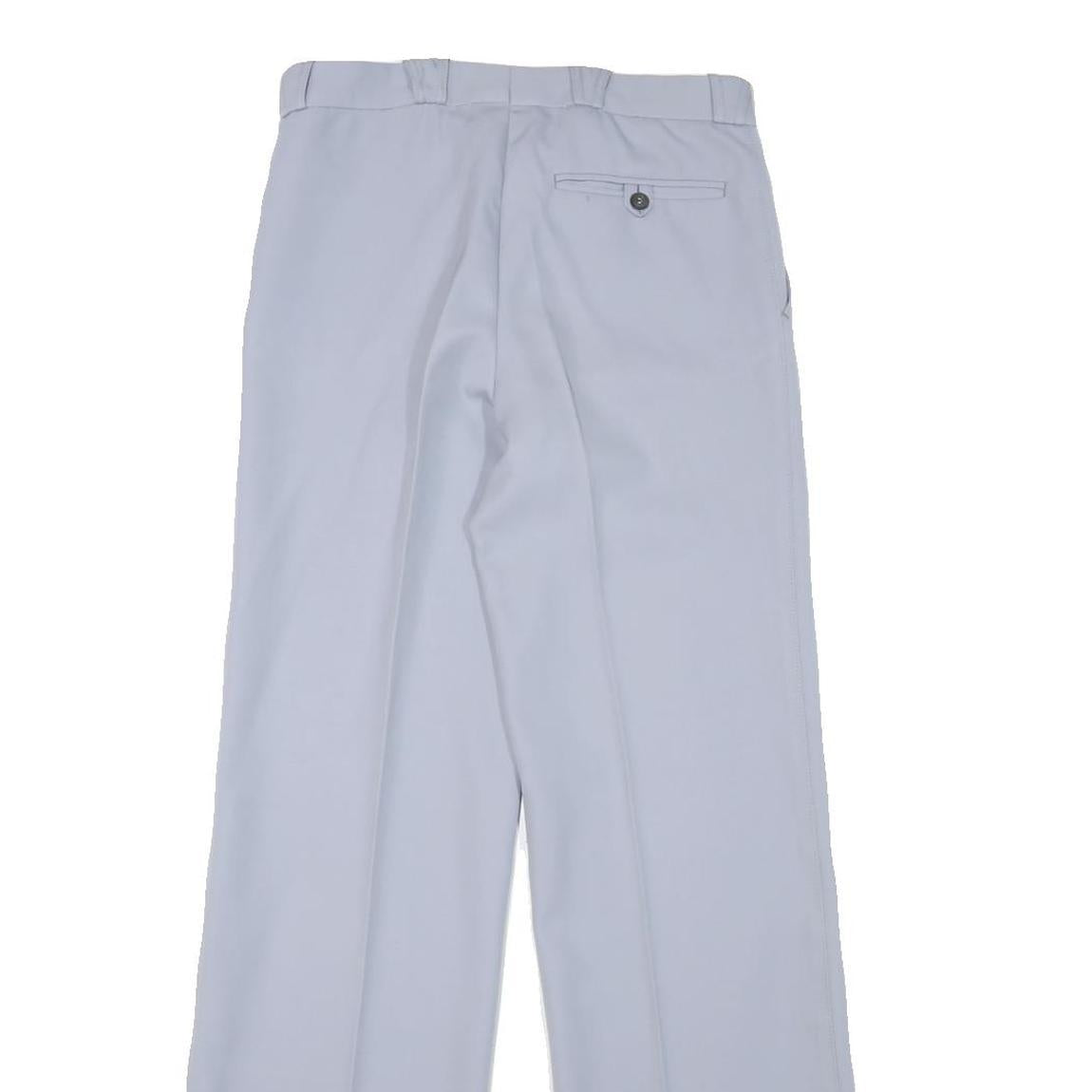 Mens Light Blue Wool Blend Regular Fit Straight Leg Trousers W28 L31 Classic