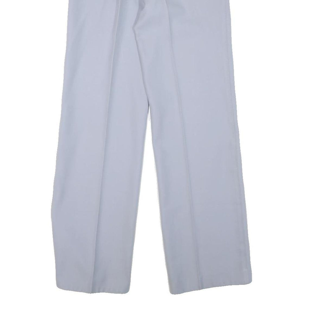 Mens Light Blue Wool Blend Regular Fit Straight Leg Trousers W28 L31 Classic