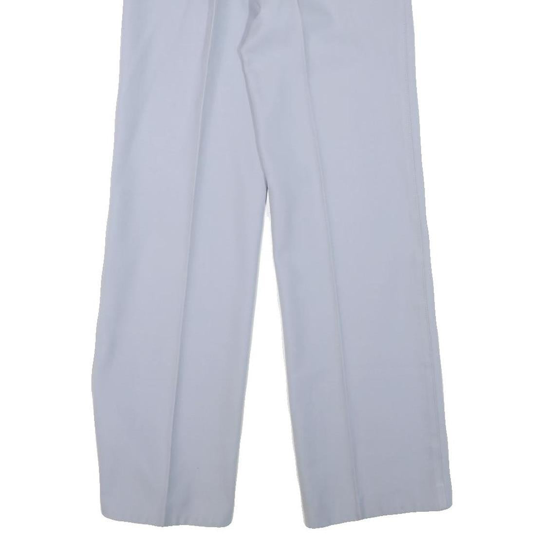 Mens Light Blue Wool Blend Regular Fit Straight Leg Trousers W28 L31 Classic