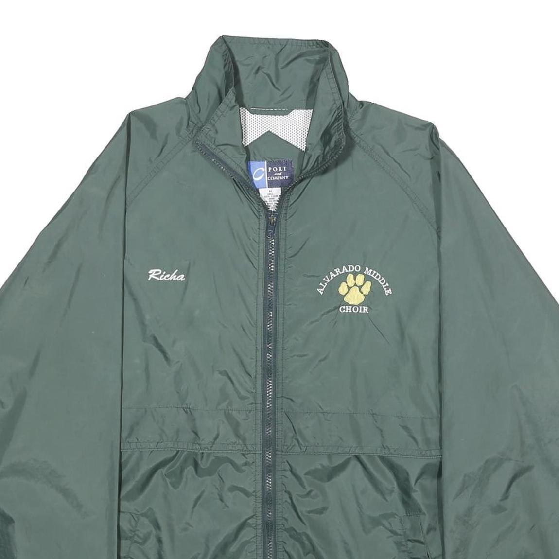 PORT AND COMPANY Mens Green Choir Nylon Jacket M Windbreaker Lightweight Zip