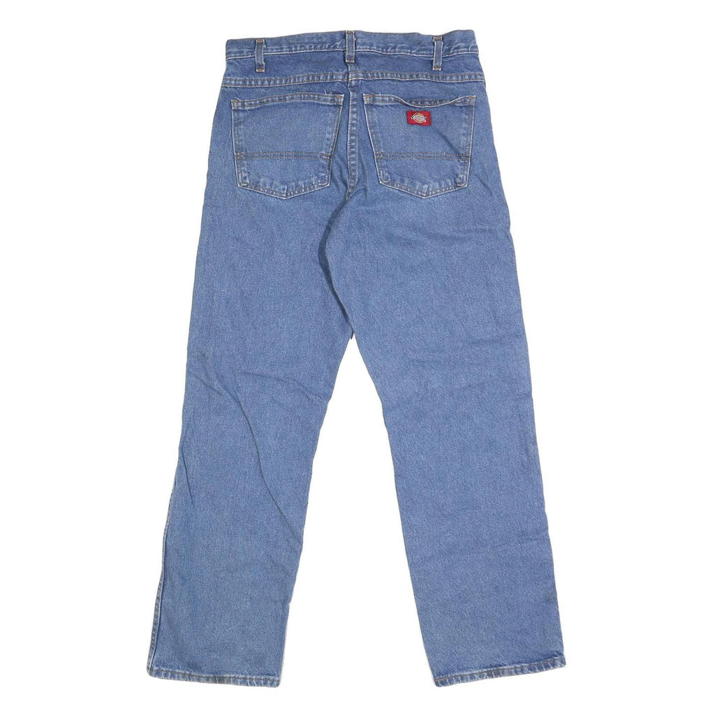 DICKIES Mens Regular Fit Blue Denim Jeans W30 L29 Workwear Casual Zip