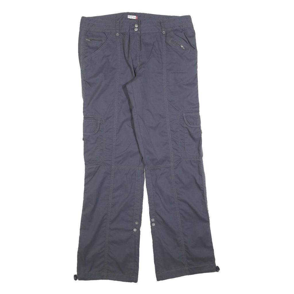 ENERGY Womens Relaxed Navy Blue Cargo Trousers W34 L32 Zip Pockets Casual