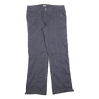 ENERGY Womens Relaxed Navy Blue Cargo Trousers W34 L32 Zip Pockets Casual