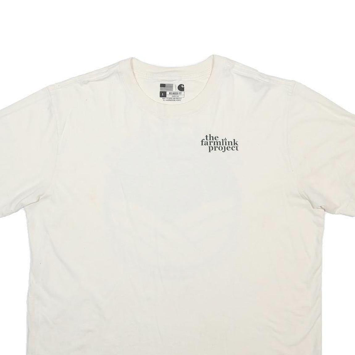 CARHARTT Mens White The Farmlink Project Graphic T-Shirt L Short Sleeve Crew