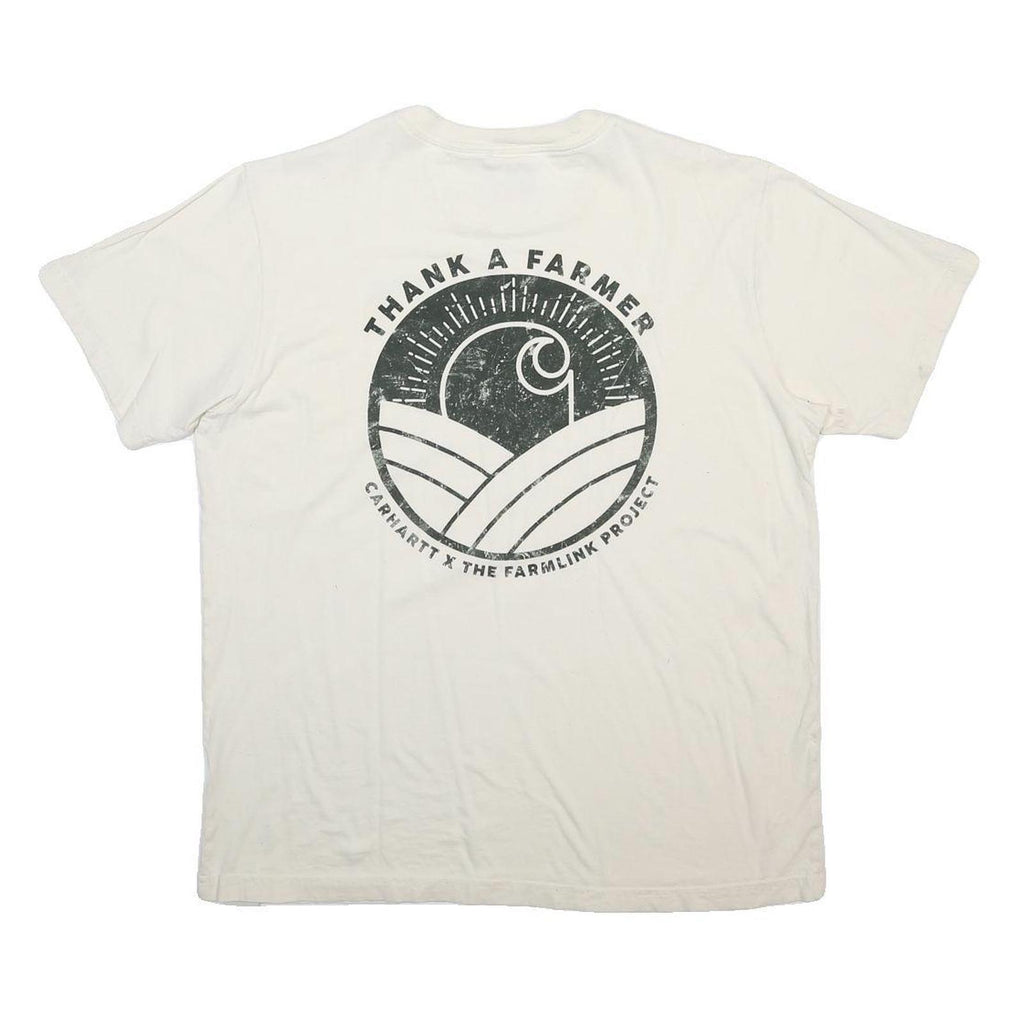 CARHARTT Mens White The Farmlink Project Graphic T-Shirt L Short Sleeve Crew