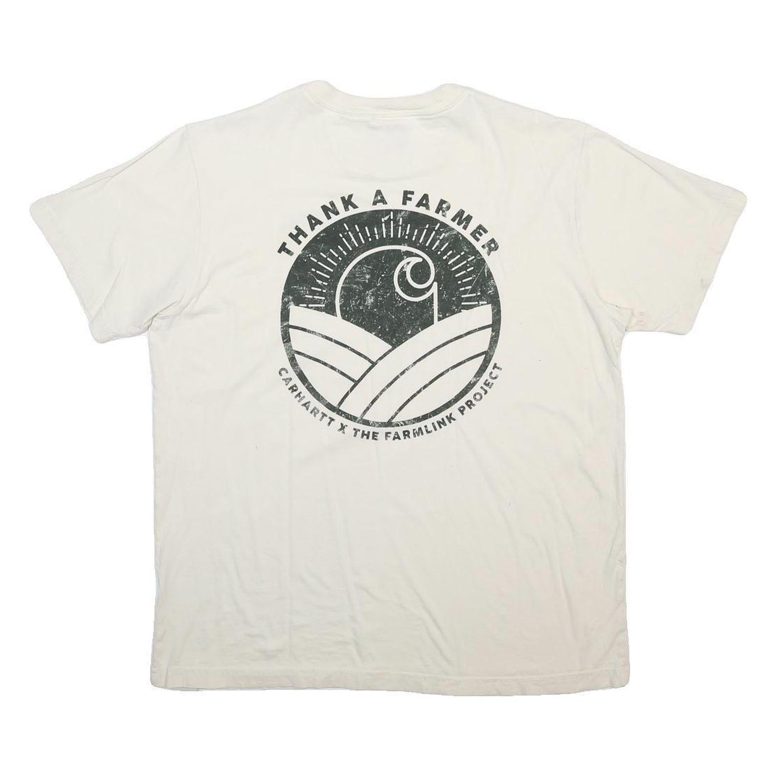CARHARTT Mens White The Farmlink Project Graphic T-Shirt L Short Sleeve Crew