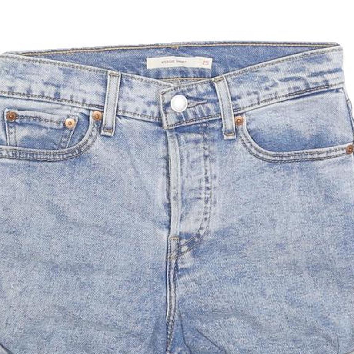 LEVI'S Womens Denim Blue Casual Shorts XS W25 Rolled Hem Classic Fit
