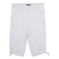 LEE Womens White Relaxed Fit Cotton Blend Shorts UK 12 W32 Casual Summer Style