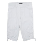 LEE Womens White Relaxed Fit Cotton Blend Shorts UK 12 W32 Casual Summer Style