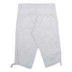 LEE Womens White Relaxed Fit Cotton Blend Shorts UK 12 W32 Casual Summer Style