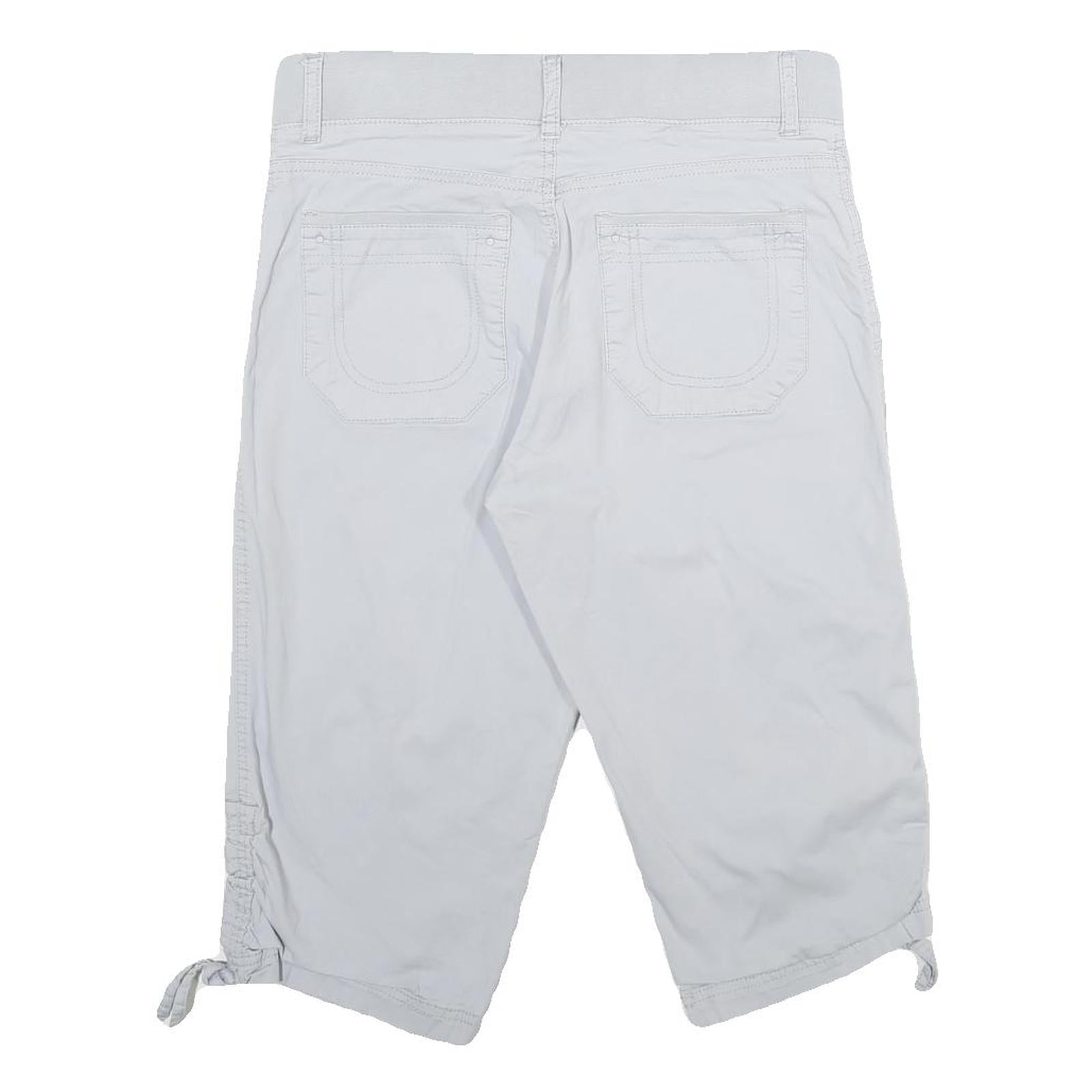 LEE Womens White Relaxed Fit Cotton Blend Shorts UK 12 W32 Casual Summer Style